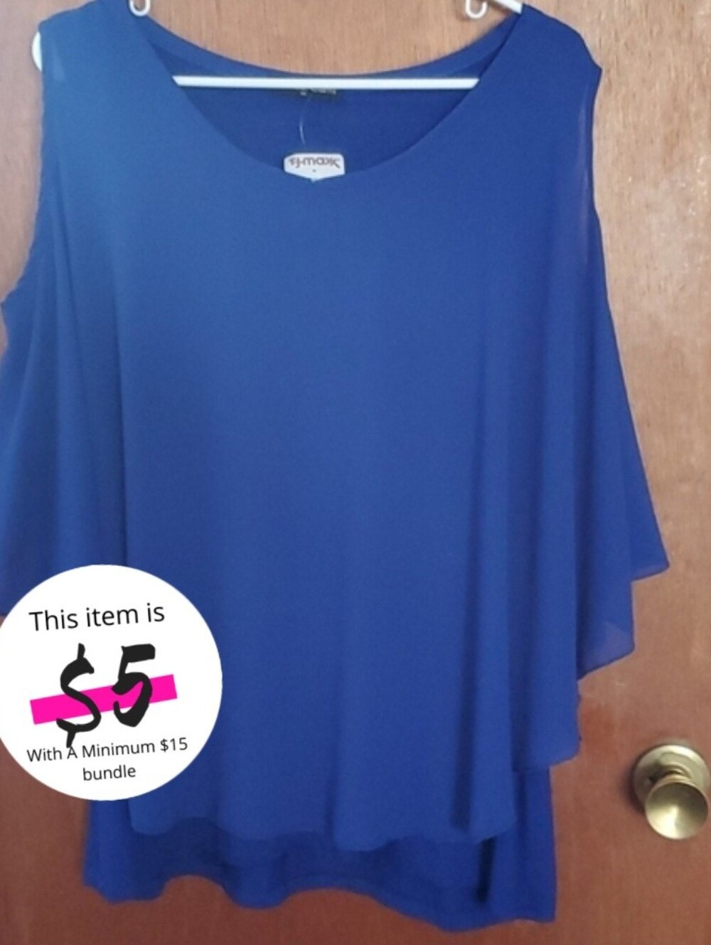 Kim & Cami sleeveless top royal blue NWOT
